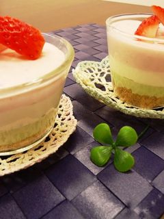 ひなまつりに!3色レアチーズケーキ-レシピのメイン写真