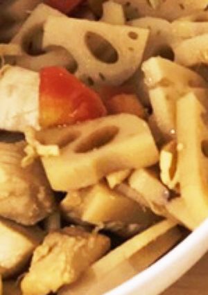とり胸肉とレンコンとにんじんの煮物-レシピのメイン写真