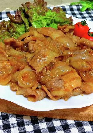 豚こまと玉ねぎで簡単しょうが焼き☆-レシピのメイン写真