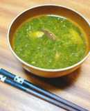 磯の香りを味わう♪生青のりのみそ汁