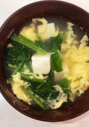 ほうれん草、卵、豆腐のスープ-レシピのメイン写真