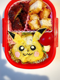 簡単!年少さんのオムソバピカチュー弁当♡-レシピのメイン写真