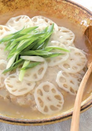 れんこんと豚肉重ねレンジ蒸し-レシピのメイン写真