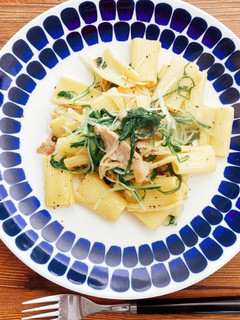 冷凍で!豚バラと水菜のパスタ-レシピのメイン写真