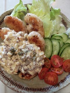 揚げ焼き鶏ササミのタルタルソースかけ♪-レシピのメイン写真
