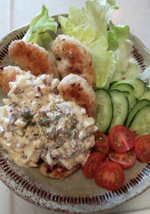 揚げ焼き鶏ササミのタルタルソースかけ♪-レシピのメイン写真