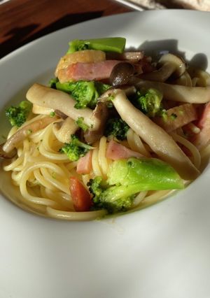 超簡単!キノコとベーコンのあっさりパスタ-レシピのメイン写真