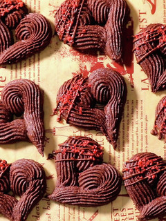 レンジ約3分!ハートの絞り出しクッキー-レシピのメイン写真
