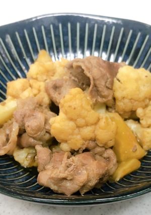 カリフラワーと豚肉の煮物-レシピのメイン写真