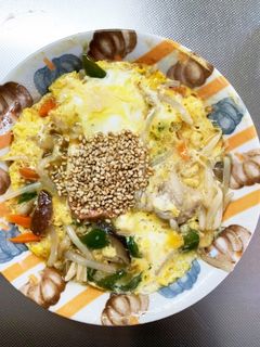 レンジルーで簡単和風カレー炒丼味豚平焼風-レシピのメイン写真