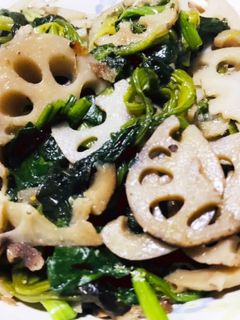 【食感◎】ほうれん草とレンコンの中華炒め-レシピのメイン写真