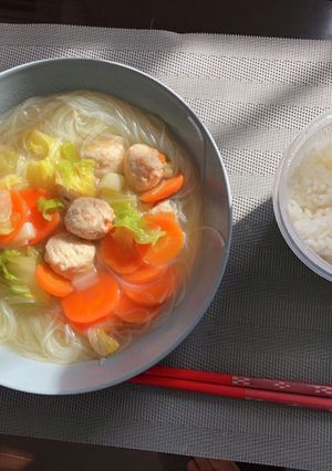 受験生の夜食にも！具沢山春雨スープ-レシピのメイン写真