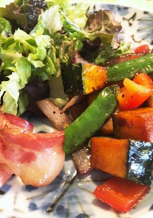 野菜のみりん醤油炒め　朝ごはん-レシピのメイン写真
