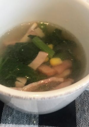 簡単　ほうれん草とベーコンのスープ-レシピのメイン写真