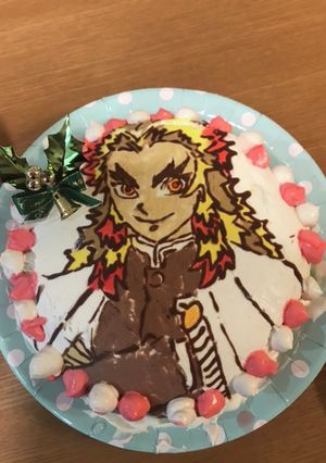 キャラケーキ　鬼滅の刃　煉獄さん-レシピのメイン写真