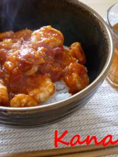 ピリ辛!本格的なのに簡単* エビチリ丼-レシピのメイン写真