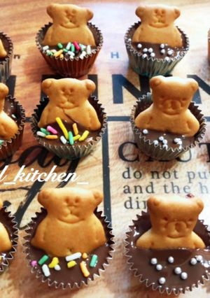 人気☆簡単バレンタインデー熊カップチョコ-レシピのメイン写真
