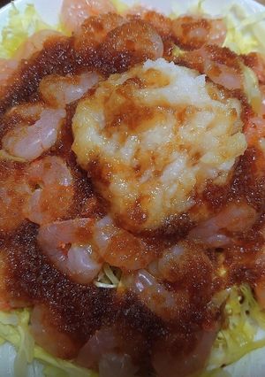 たっぷりキャベツと海老のレンジ蒸し-レシピのメイン写真