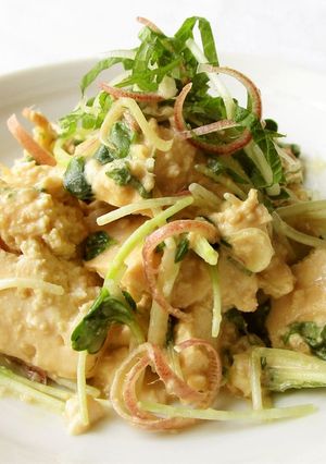 マヨみそポン酢で香味野菜と豆腐のサラダ-レシピのメイン写真