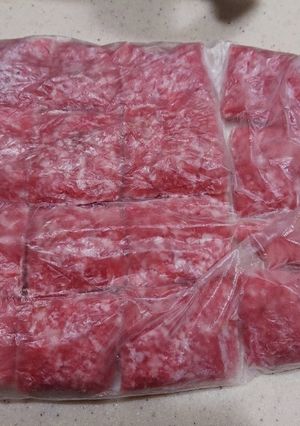 ひき肉を冷凍して時短ブロック-レシピのメイン写真