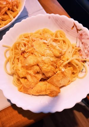 ★キムチクリームスパゲティ★-レシピのメイン写真