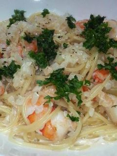 ガーリック風味のエビクリームパスタ-レシピのメイン写真