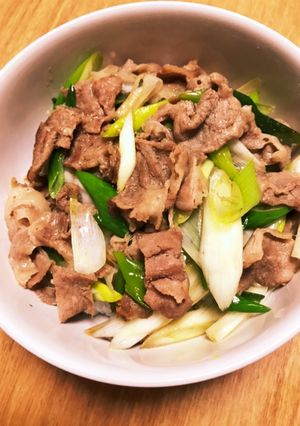 ネギ肉炒めどんぶり-レシピのメイン写真