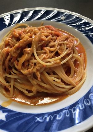 カニトマトクリームパスタ(偽)-レシピのメイン写真