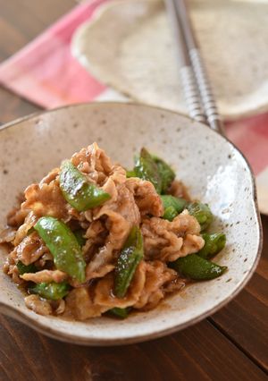 豚バラとスナップえんどうの甘辛炒め-レシピのメイン写真