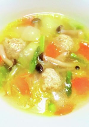黄金比率の肉団子と白菜の中華スープ-レシピのメイン写真