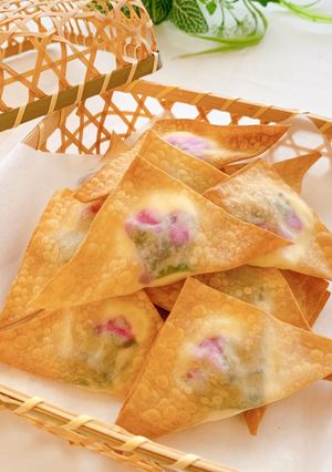 【家つま】クリチと柴漬けの焼きワンタン♪-レシピのメイン写真
