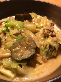 豚コマとナスのクリーミーカレーうどん-レシピのメイン写真