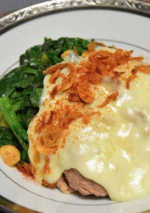牛しゃぶと蒸しほうれん草のチーズソース-レシピのメイン写真