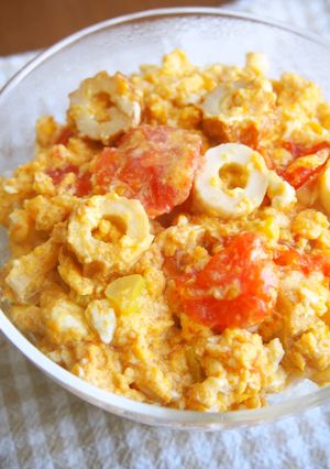 10分でお弁当完成！トマト・竹輪の玉子丼-レシピのメイン写真