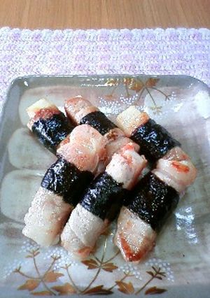 山芋の豚肉チーズ巻き～梅わさび風味～-レシピのメイン写真