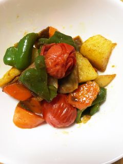 長芋とカラフル野菜のカレー炒め-レシピのメイン写真