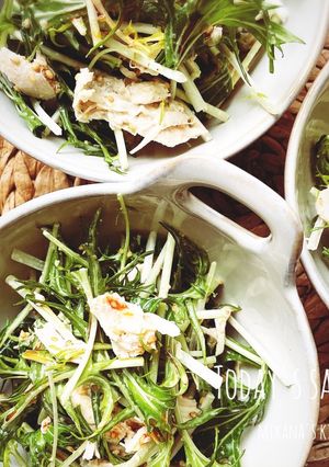 ささみと水菜のごまマヨサラダ♪♪-レシピのメイン写真