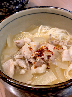 豚バラと玉ねぎのにゅうめん♪-レシピのメイン写真