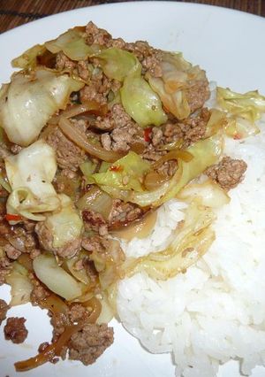 キャベツと挽肉のピリ甘辛炒め物-レシピのメイン写真