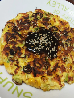 ネギとコーンのはんぺんお焼き-レシピのメイン写真