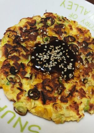 ネギとコーンのはんぺんお焼き-レシピのメイン写真