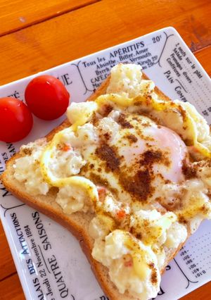 ポテサラ目玉焼きトースト-レシピのメイン写真
