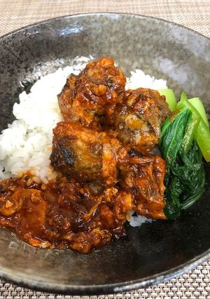 サバ缶のケチャップ煮丼-レシピのメイン写真