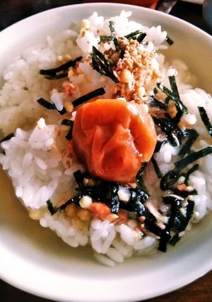 お茶漬けプラス梅 忙しい日の 朝ごはん-レシピのメイン写真