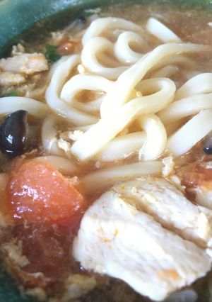 トマト入りうどん-レシピのメイン写真