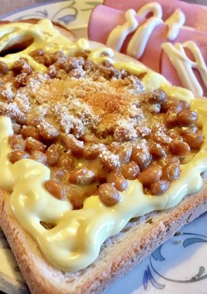 超ボリューミー！納豆トースト　タロの弁当-レシピのメイン写真