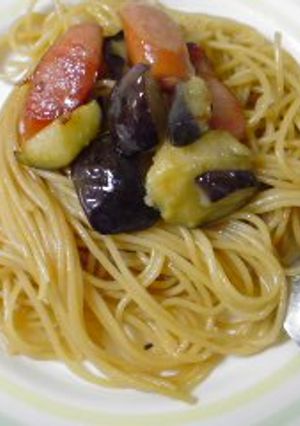 だしじょうゆでなすとソーセージのパスタ-レシピのメイン写真
