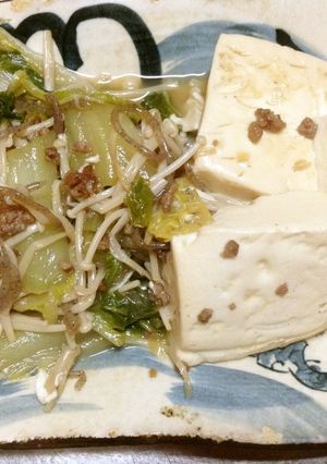 ミンチ達の主張❤白菜＆豆腐のすき焼き風-レシピのメイン写真