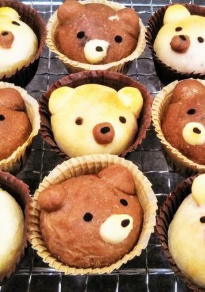 2色のこぐまパン-レシピのメイン写真