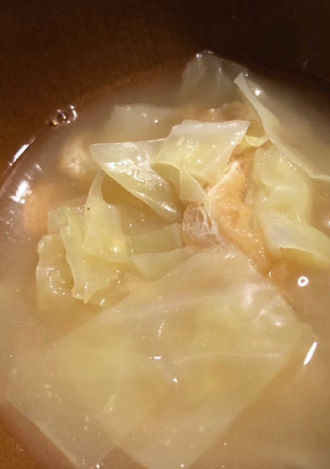 キャベツと油揚げのみそ汁-レシピのメイン写真